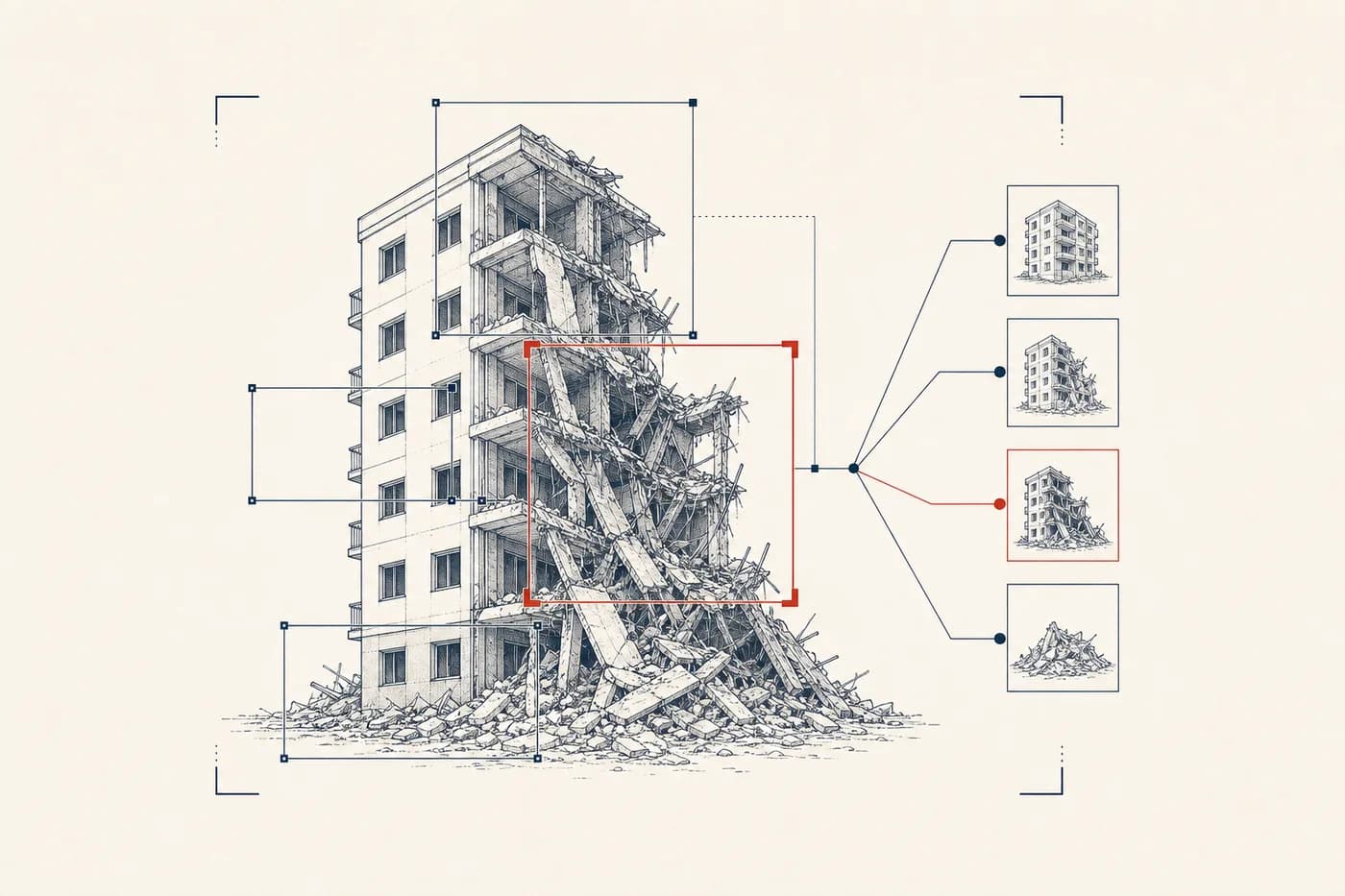 建物倒壊現場の情報を軽量化して共有
